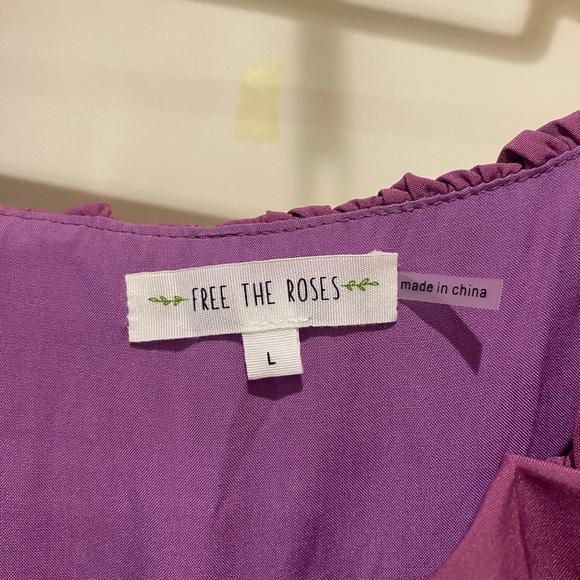 NWT Free the Roses Purple Maxi Dress - Size L - Picture 3 of 6